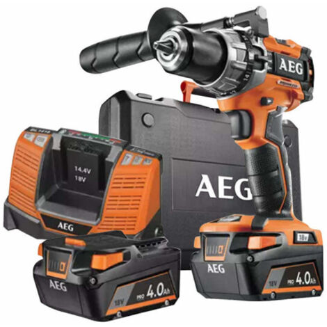 AEG – Perceuse à percussion 18V avec 2 batteries 4.0Ah – Moteur Brushless – Couple 65Nm – Capacité perçage bois 40mm, béton 13mm (1/7)