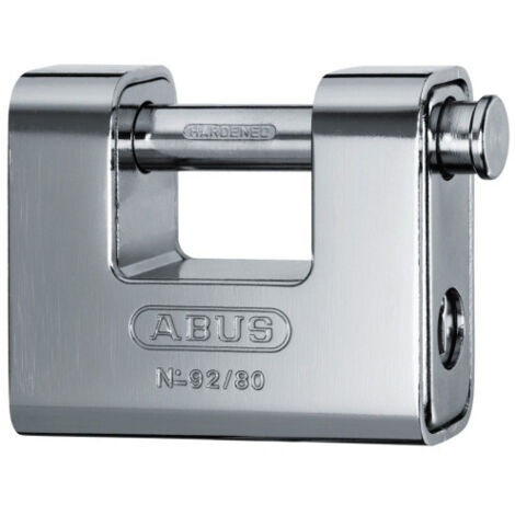 Abus – Cadenas acier de sol – Anse en acier trempé Ø12mm – Boîtier en laiton massif – Protection anti-perçage et anti-arrachement – Livré avec 2 clés