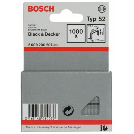 Bosch 2609200207 Agrafes 12 / 12,3 mm 1000 pièces Type 52