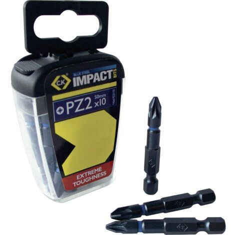 C.K T4560 PZ2LD10 Jeu d'embouts 10 pièces vis Pozidriv technologie Torsion Control Y561341 (1/2)