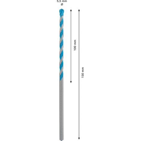 Foret Bosch cyl-9 multiconstruction précision 5.5 mm longueur 15 cm