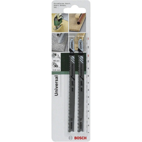 BOSCH Lot de 2 lames coupe multiusage BOSCH T345xf pour bois et clous (1/2)