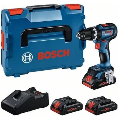 Perceuse à percussion sans fil GSB 18V-90 C Professional, 18Volt bleu/noir, 3x batterie Li-Ion ProCORE18V 4,0Ah, dans L-BOXX Leistung/Spannung: Fonctionnement sur batterie, 18Volt Drehzahl max.: 2.100