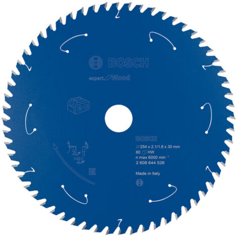 Lame de scie circulaire Expert for Wood Bosch pour scies circulaires de table sans fil 254 x 2,1 x 30 mm 60 - 2608644526 (1/5)