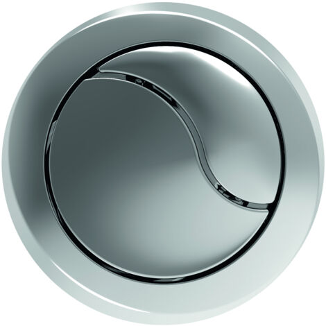 Bouton poussoir double chromé pour mécanisme WC – Fixation rapide – Compatible SIAMP Optima S – Installation professionnelle recommandée