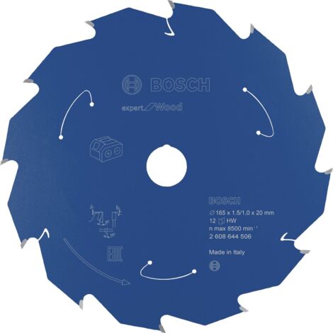 Lame de scie circulaire Expert for Wood Bosch pour scies circulaires portatives sans fil 165 x 1,5 x 20 mm 12 - 2608644506 (1/10)