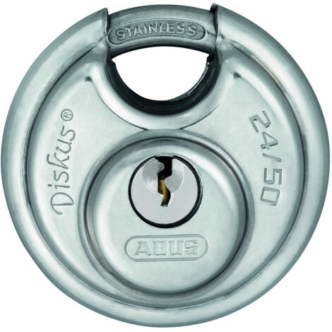 Cadenas à Clé Acier Inox Diskus 50mm Sous Blister - Abus