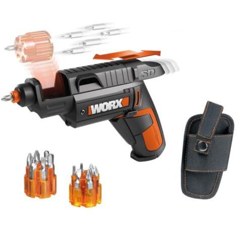 WORX 1613X19 TOURNEVIS À BATTERIE AVEC TAMBOUR ET EMBOUTS 4 V WX254.7