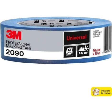 Ruban de masquage précision professionnel BLEU 3M 2090 sans trace jusqu'à 14 jours  Taille: 36 mm