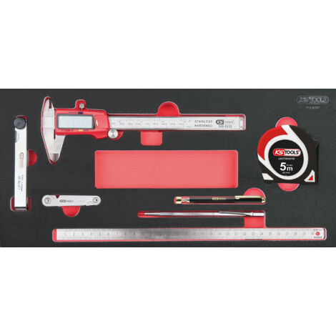 Kstools – Module d'outils de mesure 7 pièces – Mousse imputrescible – Découpe laser pour rangement organisé – Pour servantes et établis