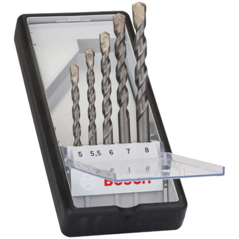Assortiment de forets à béton Robust Line Bosch Silver Percussion 5 pièces 5 - 8 mm - 2607010526 (1/4)