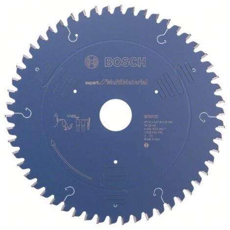Bosch – Lame de scie circulaire 210mm – Alésage 30mm – 54 dents Microteq pour aluminium et métaux non ferreux – Coupe précise et silencieuse