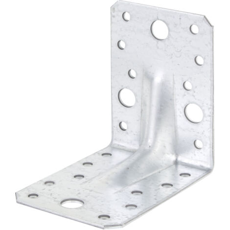 Équerre de fixation renforcée 90 x 90 x 65mm en acier galvanisé – Lot de 25 pièces – Pour applications en clôtures et constructions – Alberts