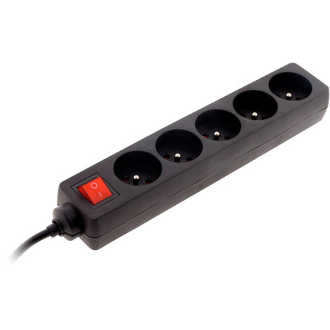 Zenitech – Bloc multiprise 5 prises 16A 2P+T – Interrupteur lumineux – Puissance 3680W – Câble 1m – Pour appareils électriques