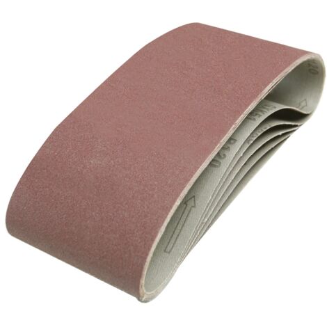 Silverline – Bande abrasive de ponceuse 100 x 610 mm grain 120 – Oxyde d'aluminium pour bois et métal – Lot de 5 bandes – 846448