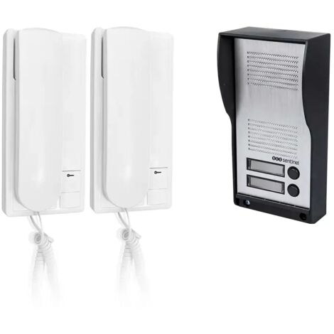 Scs Sentinel – Interphone audio filaire 2 logements – Installation simplifiée 2 fils – Platine de rue rétroéclairée – Communication claire