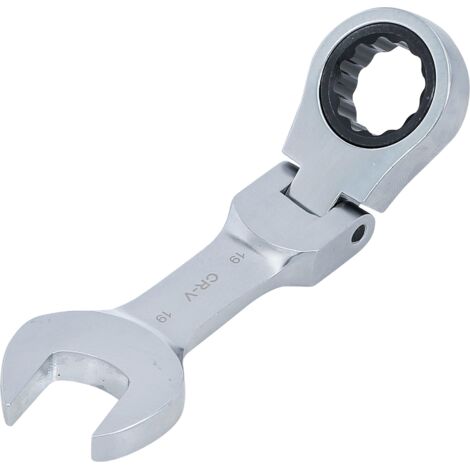 CLÉ MIXTE À CLIQUET  COURTE  À COUDER  19 MM BGS 6919 (1/4)