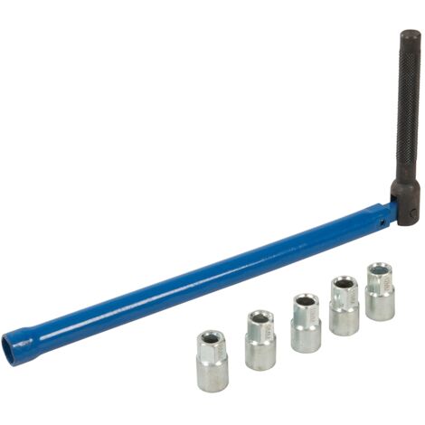 Silverline – Outil d'installation de robinets 8-12 mm – Têtes interchangeables – Poignée pivotante pour écrous difficiles – 355555