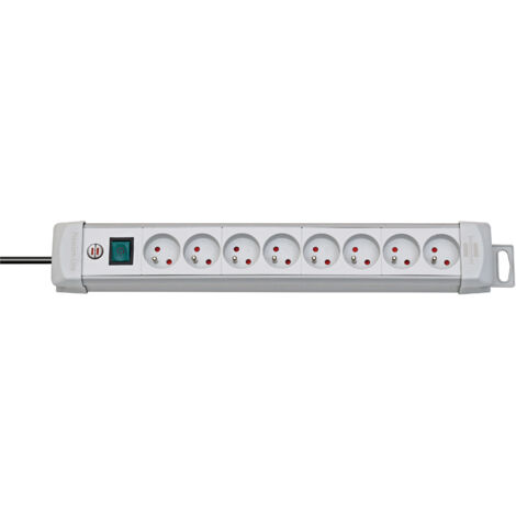 Multiprise Premium Plus avec interrupteur à voyant lumineux - H05VV-F 3G1,5 6 PRISES / 3m - Gris