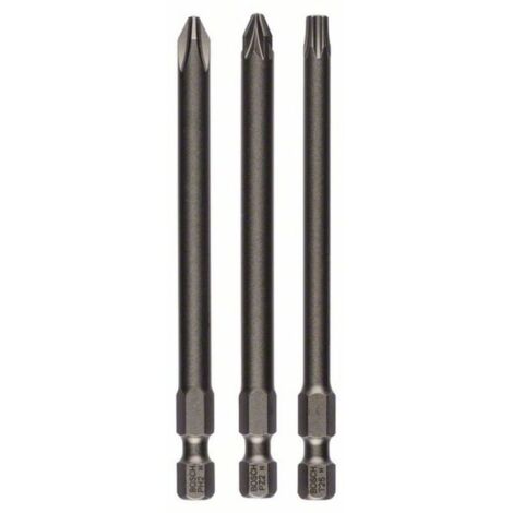 Jeu d'embouts de vissage extra-durs Bosch, 3 pces PH2, PZ2, T25, 89 mm -2607001767 (1/2)