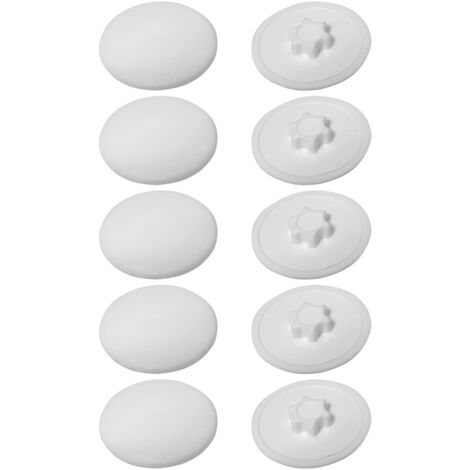 10x Cache vis plastique Torx T15 12mm blanc capuchon plat protection - White