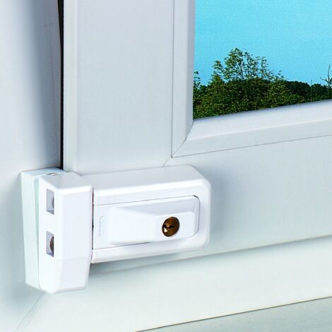 Abus – Verrou de fenêtre oscillo-battante anti-intrusion – Acier massif blindé – Fixation en applique ou à recouvrement – Sécurise fenêtres entrouvertes