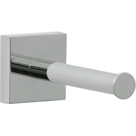tesa Ekkro Stockeur papier toilette, finition brillante métal chromé, adhésif, technologie sans percer, 125 mm x 50 mm x 50 mm (1/5)