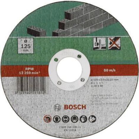 BOSCH 2609256329 DISQUE À TRONÇONNER À MOYEU PLAT POUR MATÉRIAUX DIAMÈTRE 125 MM DIAMÈTRE D'ALÉSAGE 22/23 EPAISSEUR 3 MM (1/2)