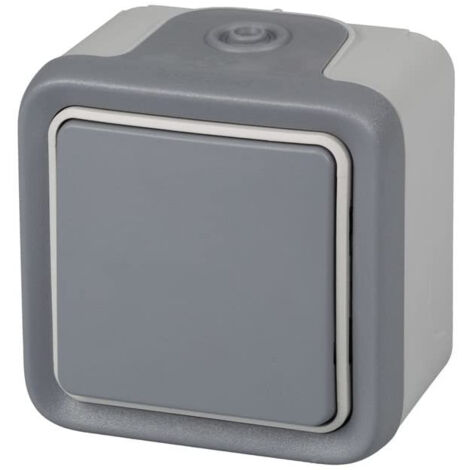 BOUTON POUSSOIR DE SURFACE IP55 GRIS