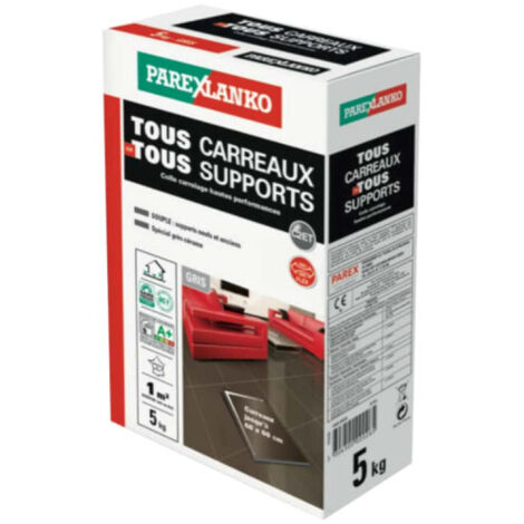 Colle carrelage améliorée PAREXLANKO Tous carreaux tous supports - Gris - 5 kg - 02938 (1/5)