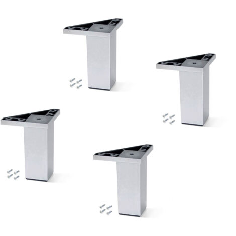 Emuca – Lot de 4 pieds pour meuble Alumix 1 – Hauteur 120mm – Plastique ABS gris métallisé – Montage facile avec vis incluses