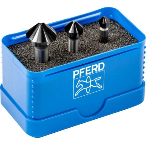 PFERD SET KES HSS DIN 335 C90° 3 HC-FEP 25202158 Jeu de fraises coniques HSS 1 pc(s) Y130242 (1/2)