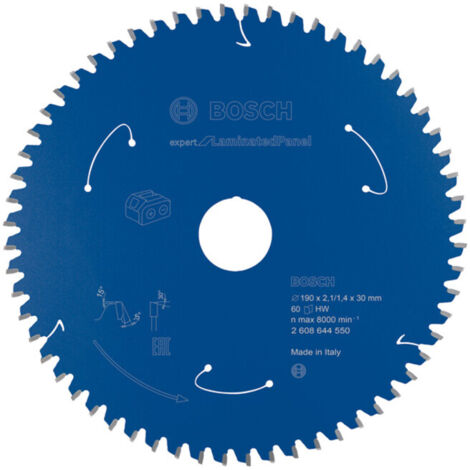 Lame de scie circulaire Bosch Expert pour panneaux stratifiés 190 x 2,1/1,4 x 30 60 dents