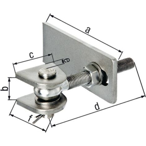 Paumelle de portail 120mm (1/2)