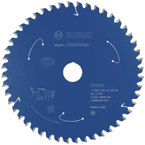 Lame de scie circulaire Bosch Expert for Aluminium pour scies circulaires portatives sans fil 150 x 1,8 / 1,3 x 20 48 dents - 2608644537