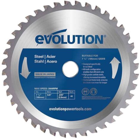 Lame de scie à chaîne Evolution 185 mm/40 dents en acier TCT Widia pour tronçonneuses