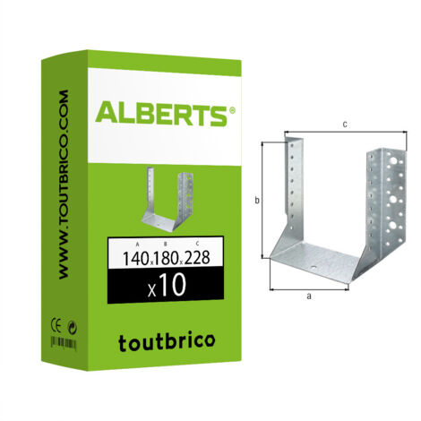 10 supports U ailes extérieures 140 x 180mm - Alberts (1/3)
