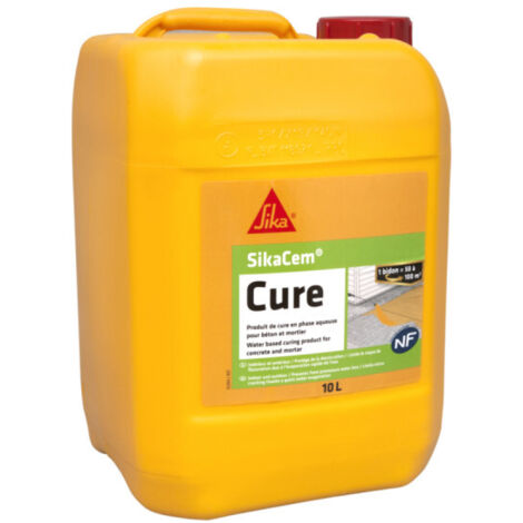 Sika – Produit de cure en phase aqueuse 10L – Pour béton frais et mortier – Application par pulvérisation – Limite fissuration et dessiccation (1/3)