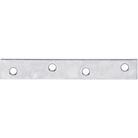 Alberts 849399 Platine d'assemblage, étroite, galvanisée Sendzimir, 100 x 15 mm, Set de 100 pièces