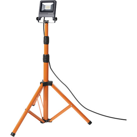 Ledvance – Projecteur portatif sur trépied 20W 1700lm – Indice IP65 pour extérieur – Pivote à 360° – Aluminium/Acier, réglable jusqu'à 1,8m - 1x20w1700lm