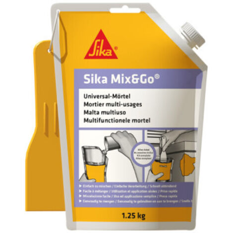 Sika – Mortier de réparation prêt à mélanger 1,25kg – Pour béton et pierre – Application directe sans outil – Résistant aux intempéries