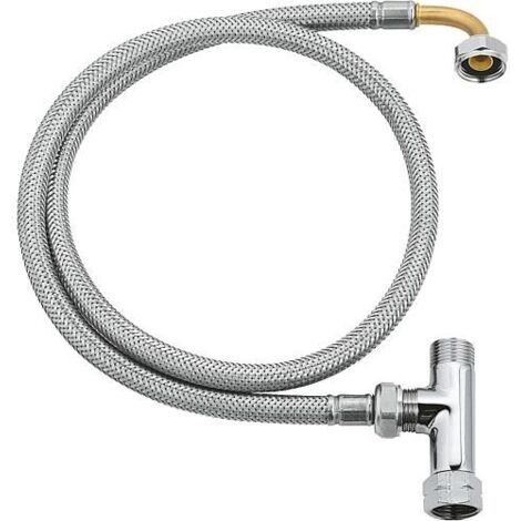 Grohe – Kit de raccordement pour rehausse WC-douche – Tuyau de 795 mm – Té 3/8“ – Composants de haute qualité pour installation durable (1/5)
