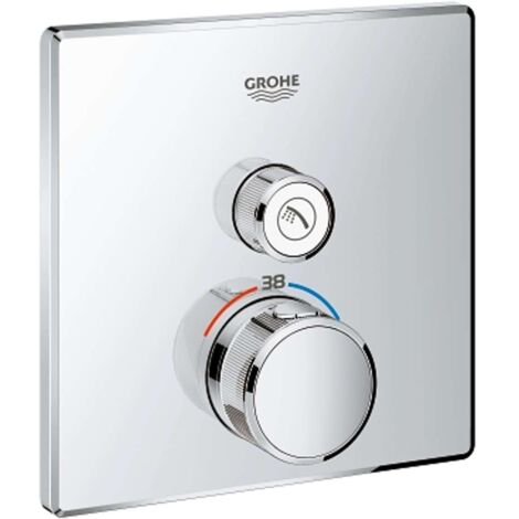 Grohe – Mitigeur thermostatique encastré de douche – Finition chrome – Débit 34 l/min – Température de sécurité 38°C – 29123000 (1/5)