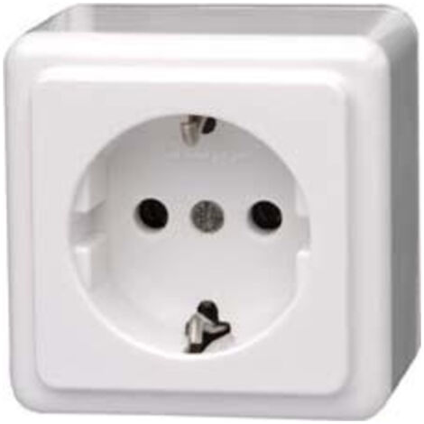 Prise de courant Schuko 1 pli blanc arctique AP (1/3)