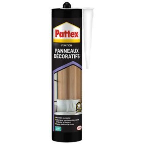 PATTEX Colle de Fixation Panneau Décoratif, Colle à base de polymère haute performance - Cartouche de 470 gr
