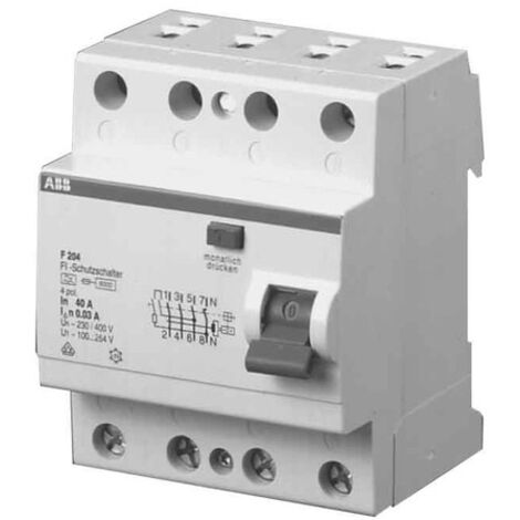 ABB – Interrupteur différentiel 4P 40A type A – Sensibilité 30mA – Protection circuits sensibles – Installation rapide à vis (1/6)