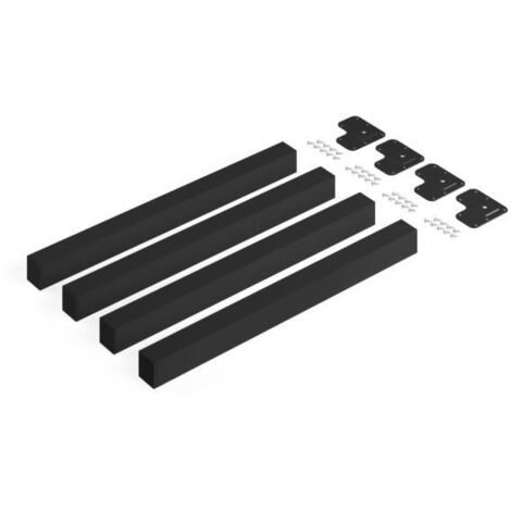 Emuca Lot de 4 pieds de table carrés, 50x50mm, Acier, Peint en noir - talla (1/5)
