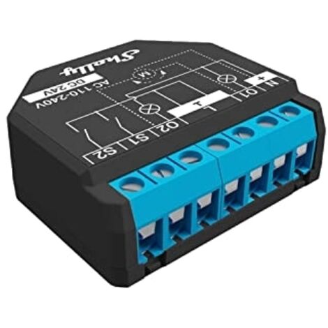 Actionneur de mesure de commutateur Wi-Fi et Bluetooth – 10A par canal – Tension AC 110-240V – Intégration Alexa et Google Home – Shelly - PLUS 2 PM WI