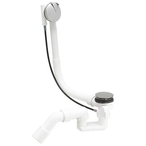 Roca – Vidage baignoire Ø 52 mm – Siphon automatique pour baignoire avec trop-plein – Économie d'eau et durabilité – Kit complet