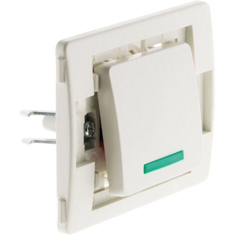 Bouton poussoir 10A + voyant - blanc - Zenitech (1/4)